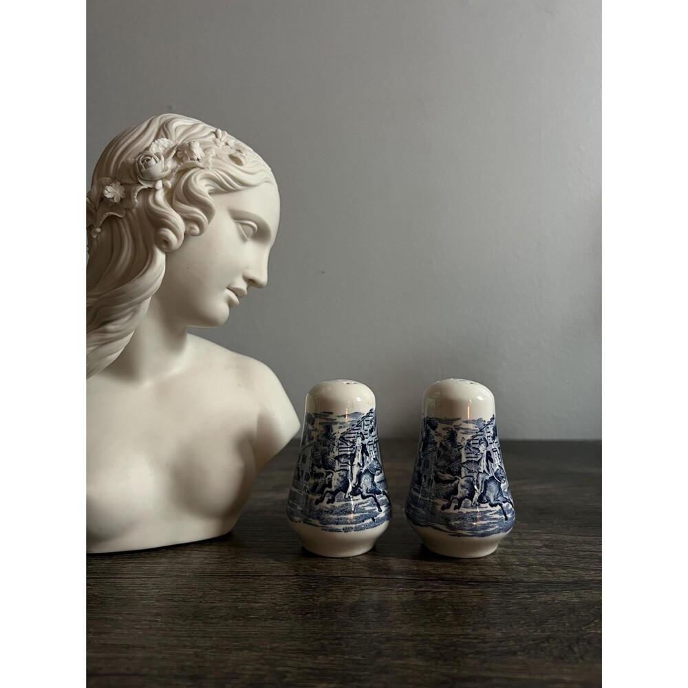 Vintage Blue and White Salt & Pepper Shakers